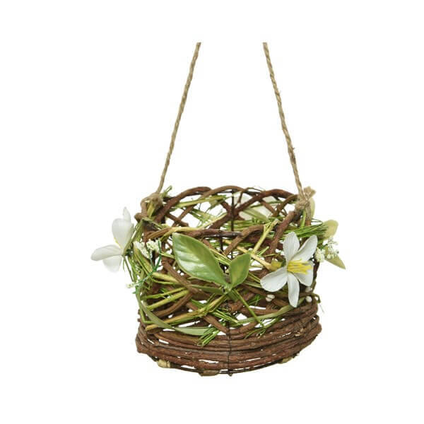 Eiermand met twijg kunstbloemen wit 150x110 mm (830300) per 12 stuks