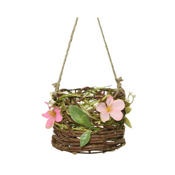 Eiermand met twijg kunstbloemen roze 150x110 mm (830304) per 12 stuks