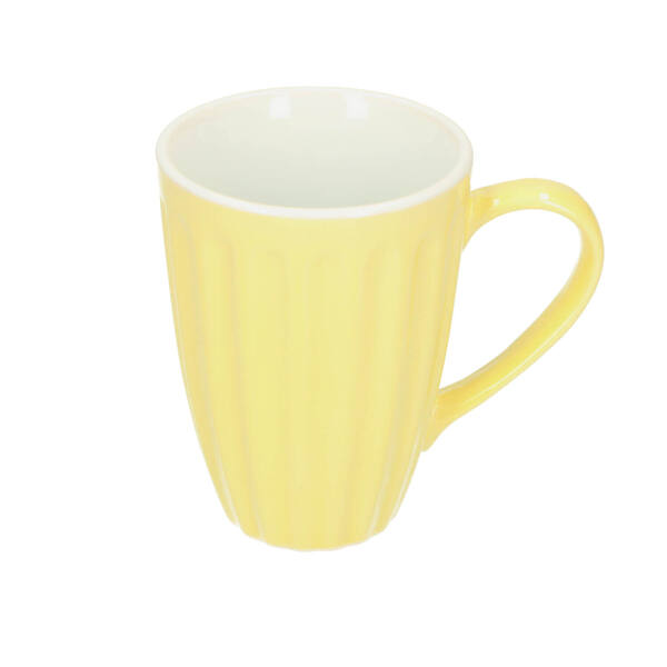 Koffie of thee beker tas retro zachtgeel 80xh110 mm/320 ml per 6 stuks
